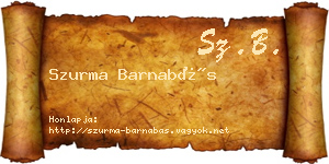 Szurma Barnabás névjegykártya